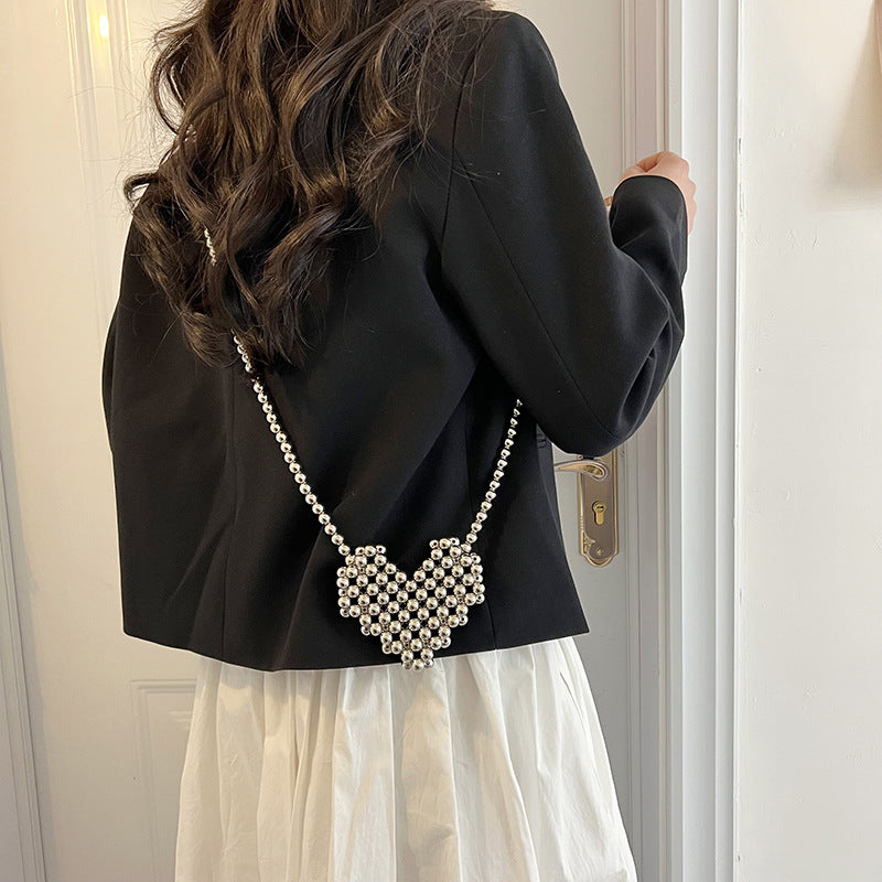 Wholesale Pearl Summer Beaded Heart Bag